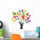 Abstract logo with helping tree Wall Decal