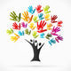 Abstract logo with helping tree Wall Decal