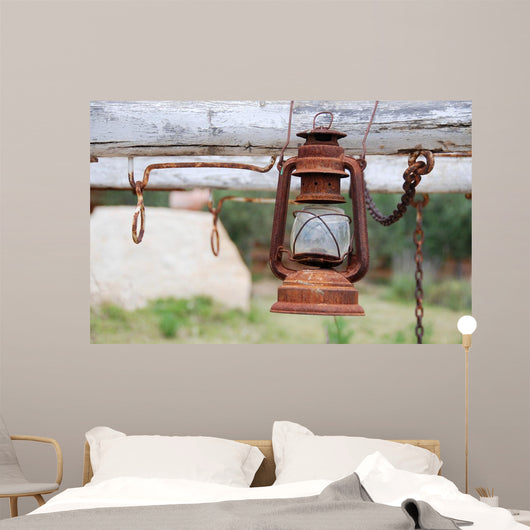 Vintage Oil Lamp Wall Decal