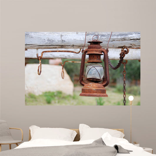 Vintage Oil Lamp Wall Decal