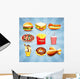 Icons Fast Food Wall Decal Sticker Set