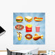 Icons Fast Food Wall Decal Sticker Set