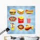 Icons Fast Food Wall Decal Sticker Set