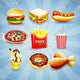 Icons Fast Food Wall Decal Sticker Set
