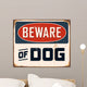 Vintage Metal Sign - Beware of Dog - Vector EPS10. Wall Decal
