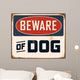 Vintage Metal Sign - Beware of Dog - Vector EPS10. Wall Decal