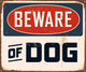 Vintage Metal Sign - Beware of Dog - Vector EPS10. Wall Decal