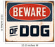 Vintage Metal Sign - Beware of Dog - Vector EPS10. Wall Decal