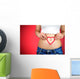 Red Heart Shape Woman Wall Decal