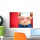 Red Heart Shape Woman Wall Decal