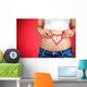 Red Heart Shape Woman Wall Decal