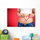 Red Heart Shape Woman Wall Decal