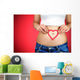 Red Heart Shape Woman Wall Decal