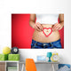 Red Heart Shape Woman Wall Decal