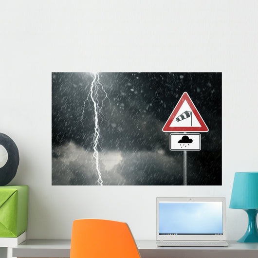 Thunderstorm Bad Weather Caution Risk Wall Decal