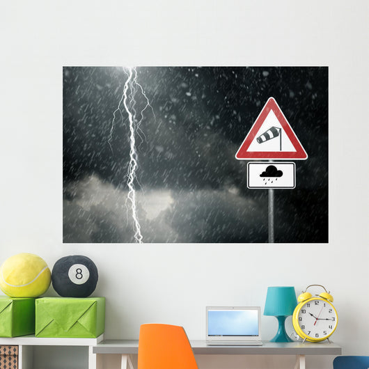 Thunderstorm Bad Weather Caution Risk Wall Decal