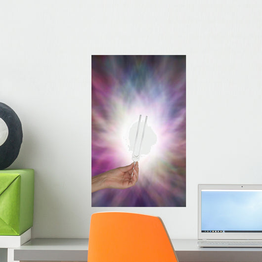 Holding Tuning Fork Resonating Wall Decal
