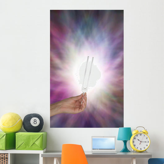 Holding Tuning Fork Resonating Wall Decal