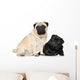 Pugs Black and Brown Wall Decal