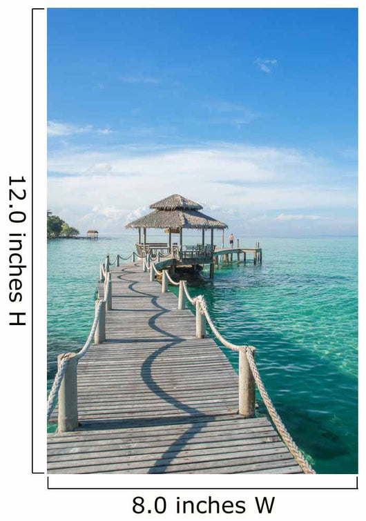 Tropical hut and wooden bridge at holiday resort ,Phuket Wall Decal
