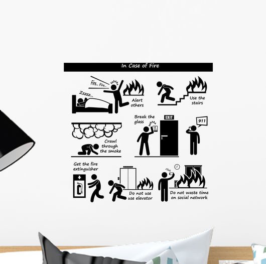 Case Fire Emergency Action Wall Decal