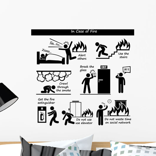 Case Fire Emergency Action Wall Decal