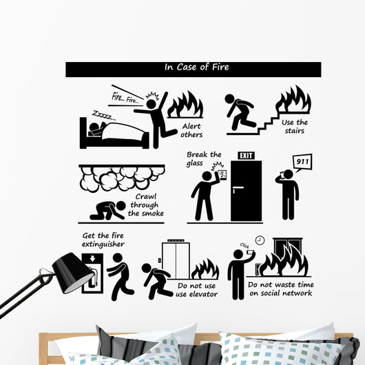 Case Fire Emergency Action Wall Decal