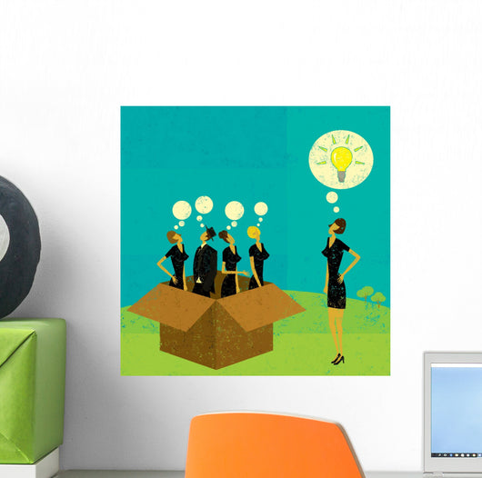 Thinking outside Box Wall Decal