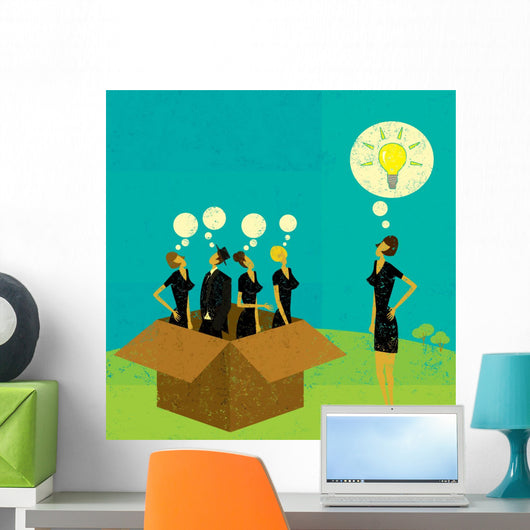Thinking outside Box Wall Decal