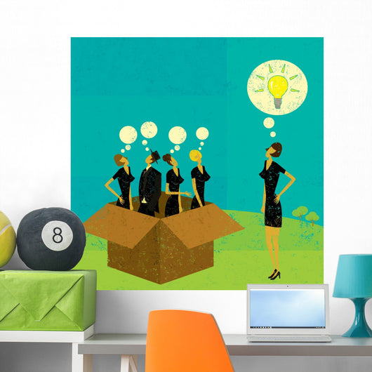 Thinking outside Box Wall Decal