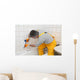 Worker Plumber Caulking Bath Wall Decal
