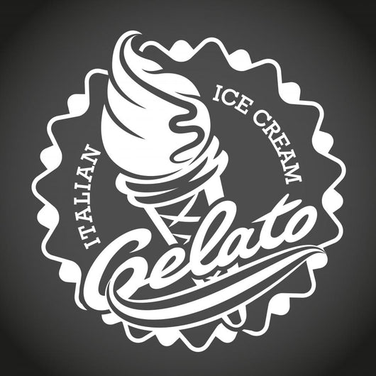 Ice cream label. Vector illustration Wall Decal