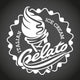 Ice cream label. Vector illustration Wall Decal