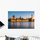 London at night: Houses of Parliament and Big Ben Wall Decal