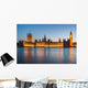 London at night: Houses of Parliament and Big Ben Wall Decal