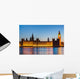 London at night: Houses of Parliament and Big Ben Wall Decal