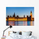 London at night: Houses of Parliament and Big Ben Wall Decal
