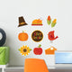 Cute Autumn Fall Thanksgiving Wall Decal Sticker Set