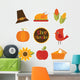 Cute Autumn Fall Thanksgiving Wall Decal Sticker Set