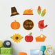 Cute Autumn Fall Thanksgiving Wall Decal Sticker Set