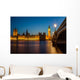 London at night: Houses of Parliament and Big Ben Wall Decal