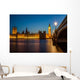 London at night: Houses of Parliament and Big Ben Wall Decal