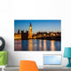 London at night: Houses of Parliament and Big Ben Wall Decal