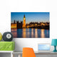 London at night: Houses of Parliament and Big Ben Wall Decal