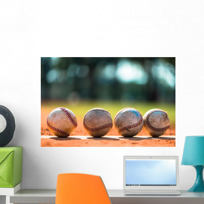 Baseball Pitchers Mound Wall Decal shown on a wall