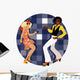 Couple dressed in 1970s fashion dancing disco Wall Decal