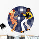 Couple dressed in 1970s fashion dancing disco Wall Decal