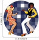 Couple dressed in 1970s fashion dancing disco Wall Decal