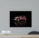 Crimson Vintage Car On Black Reflective Background Wall Decal
