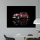 Crimson vintage car on black reflective background Wall Decal